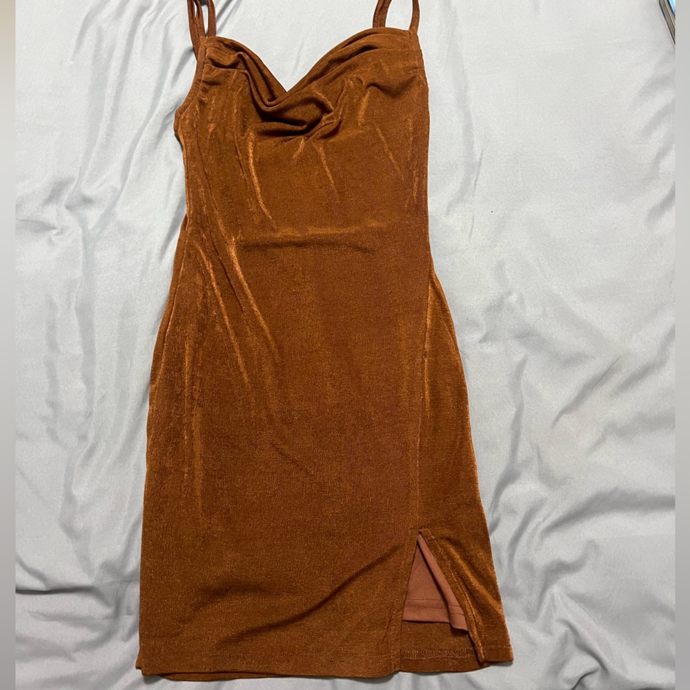 Cowl Neck Mesh Dress